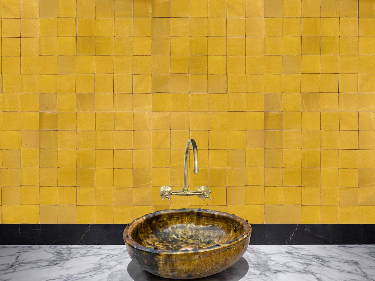 Saffron Square Zellige Tiles