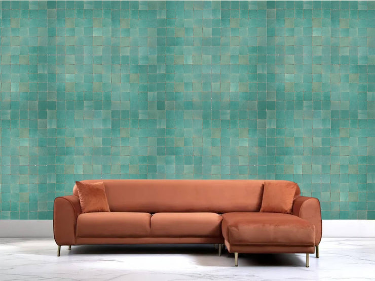 Zellige | Turquoise | Square Tile – Handmade Moroccan Clay