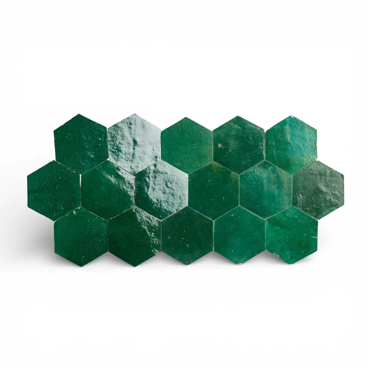 emerald green hexagon zellige tile handmade moroccan ceramic tile