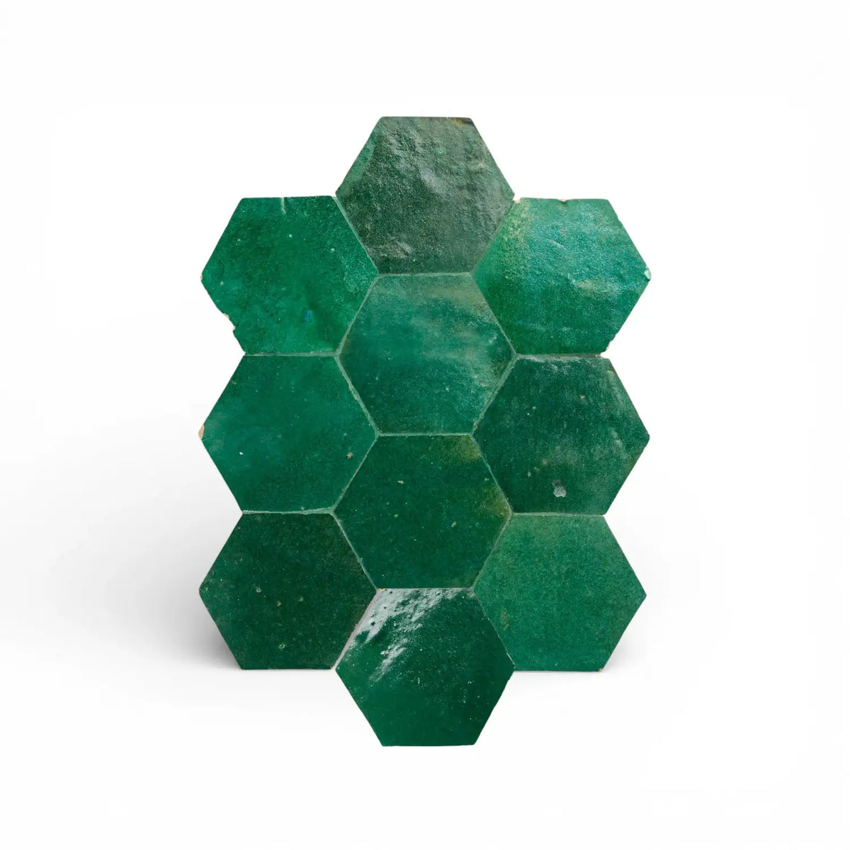 emerald green hexagon zellige tile handmade moroccan ceramic tile