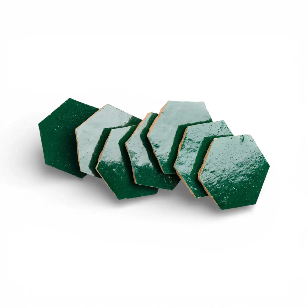 emerald green hexagon zellige tile handmade moroccan ceramic tile