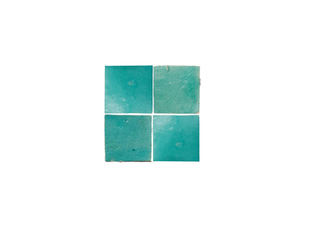 Zellige | Turquoise | Square Tile – Handmade Moroccan Clay