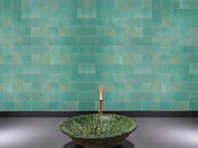 Zellige | Turquoise | Square Tile – Handmade Moroccan Clay