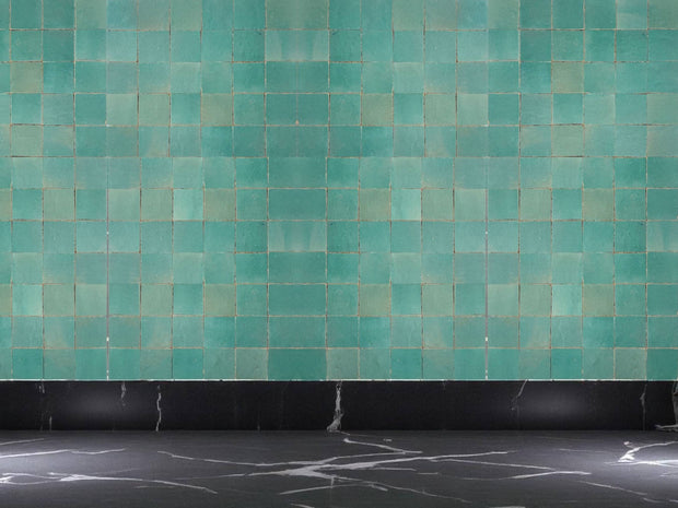 Zellige | Turquoise | Square Tile – Handmade Moroccan Clay