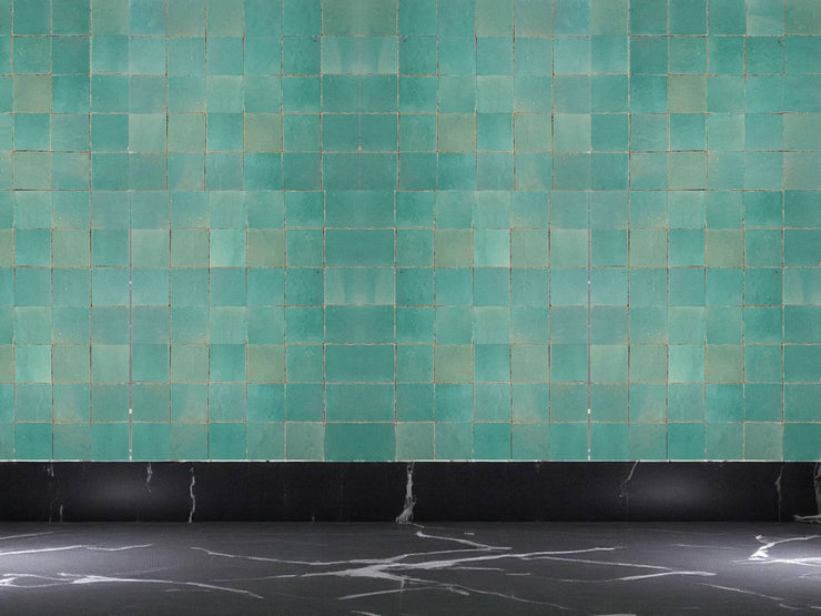 Zellige | Turquoise | Square Tile – Handmade Moroccan Clay