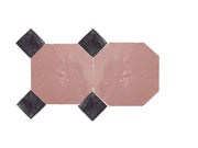 Handcrafted Pink & Black Moroccan Zellige Tiles – Octagon & Bouchon Patterns