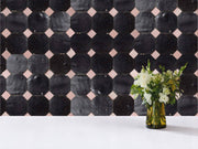 Handcrafted Black & Pink Moroccan Zellige Tiles – Octagon & Bouchon Patterns