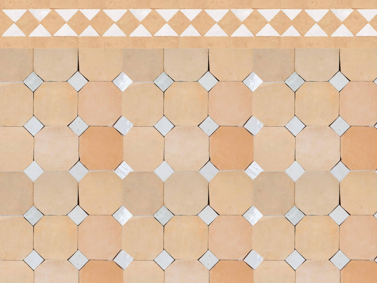 Handcrafted Natural & White Moroccan Zellige Tiles